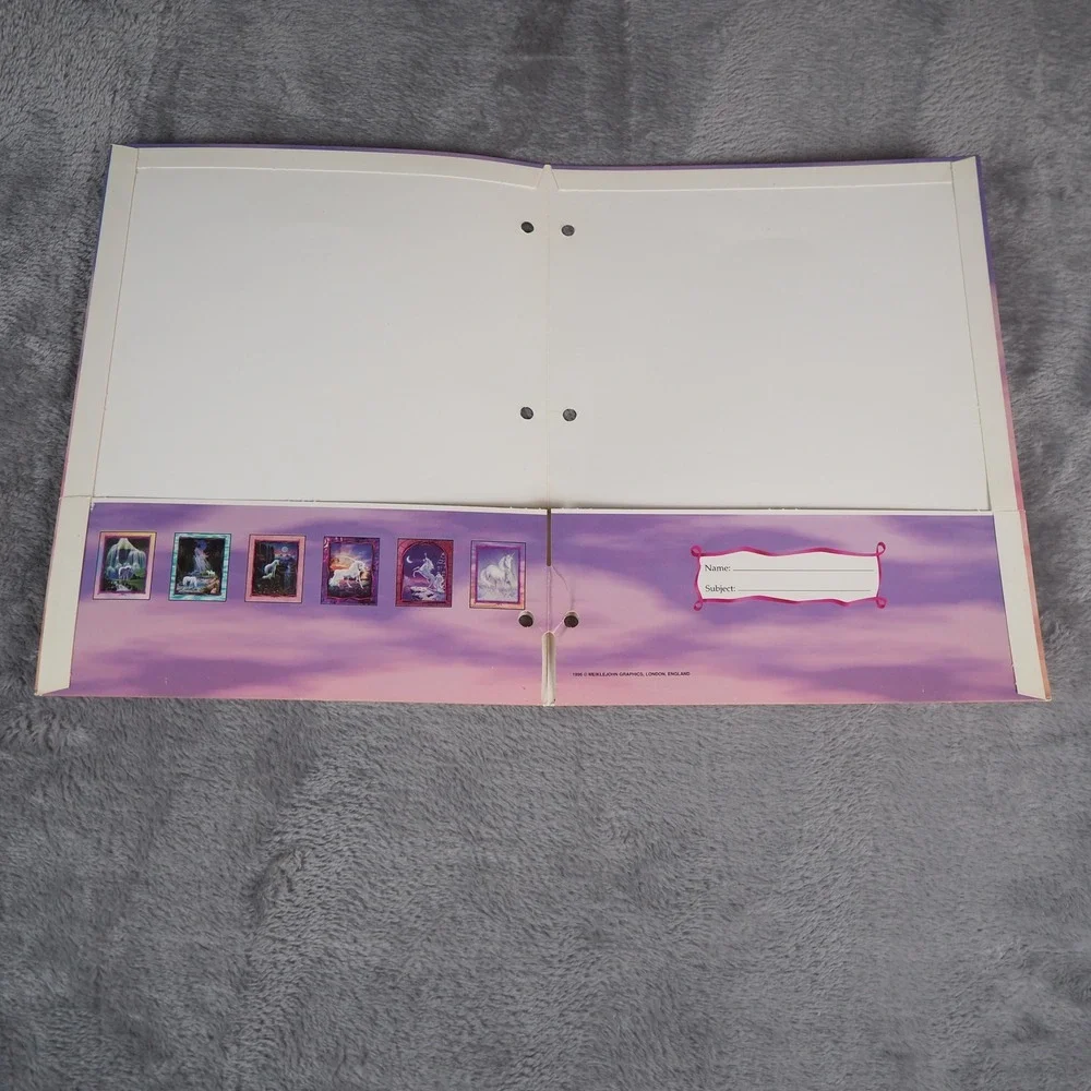 VTG 90's Unicorn‎ Horse Folders Lot of 3 Stuart Hall Christian Riese Lassen Art